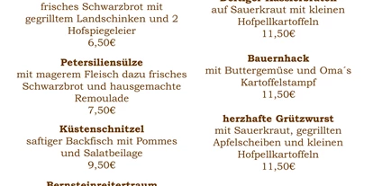 Essen-gehen - Ostseeküste - Hofcafé & Hofküche Bernsteinreiter Hirschburg