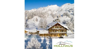 Essen-gehen - Sitzplätze im Freien - Steiermark - Das Hollhaus ist die älteste Schutzhütte der Tauplitzalm. - ÖAV Berggasthof Hollhaus