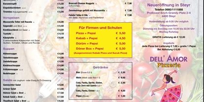 Essen-gehen - Gerichte: Gegrilltes - Dietach (Dietach) - Pizzeria Dell‘Amor