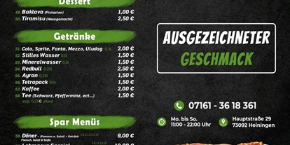 Essen-gehen - Art der Küche: türkisch - Schlierbach (Göppingen) - Da&Da Heiningen 