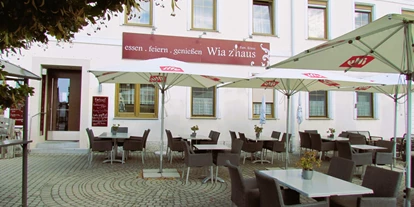 Essen-gehen - Mahlzeiten: Frühstück - Loretto - Gastgarten - Wiazhaus Kraus