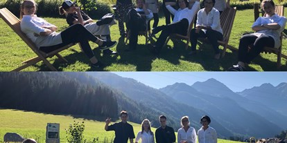 Essen-gehen - Sitzplätze im Freien - Südtirol - Unser einzigartiges Team  - Restaurant Meggima am See