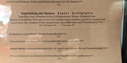 Essen-gehen - Vorderfager - Speisekarte Zipfer Bierhaus Salzburg - Zipfer Bierhaus