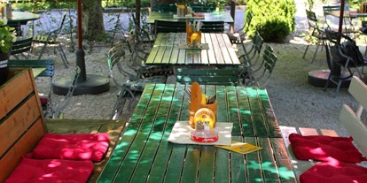Essen-gehen - Sitzplätze im Freien - Salzburg - Seenland - Krimpelstätter, Braugasthof