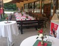 Restaurant: Tafeln inklusive Tischschmuck für jeden Anlass - je nach Wunsch und Wetter outdoor oder indoor - Agrarium Gasthaus Zaubergart'l
