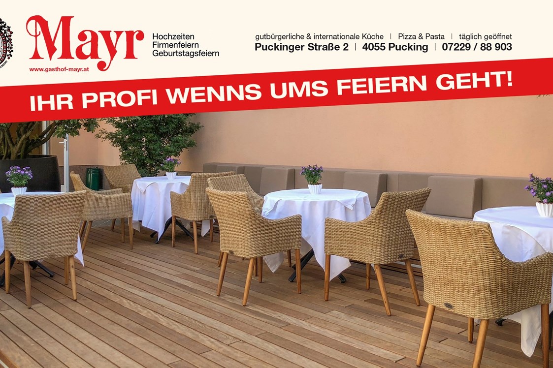 Restaurant: Die neue Lounge, welche im Sommer 2018 errichtet wurde.  - Gasthof Mayr