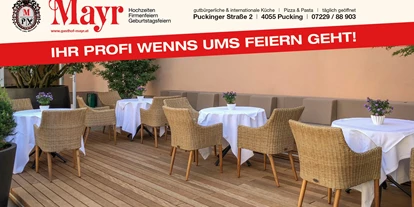 Essen-gehen - Ambiente: klassisch - Die neue Lounge, welche im Sommer 2018 errichtet wurde.  - Gasthof Mayr