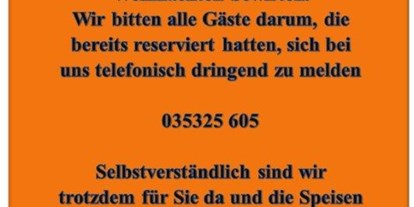 Essen-gehen - PLZ 03238 (Deutschland) - An die Gäste der Triftschänke - Triftschänke Gorden