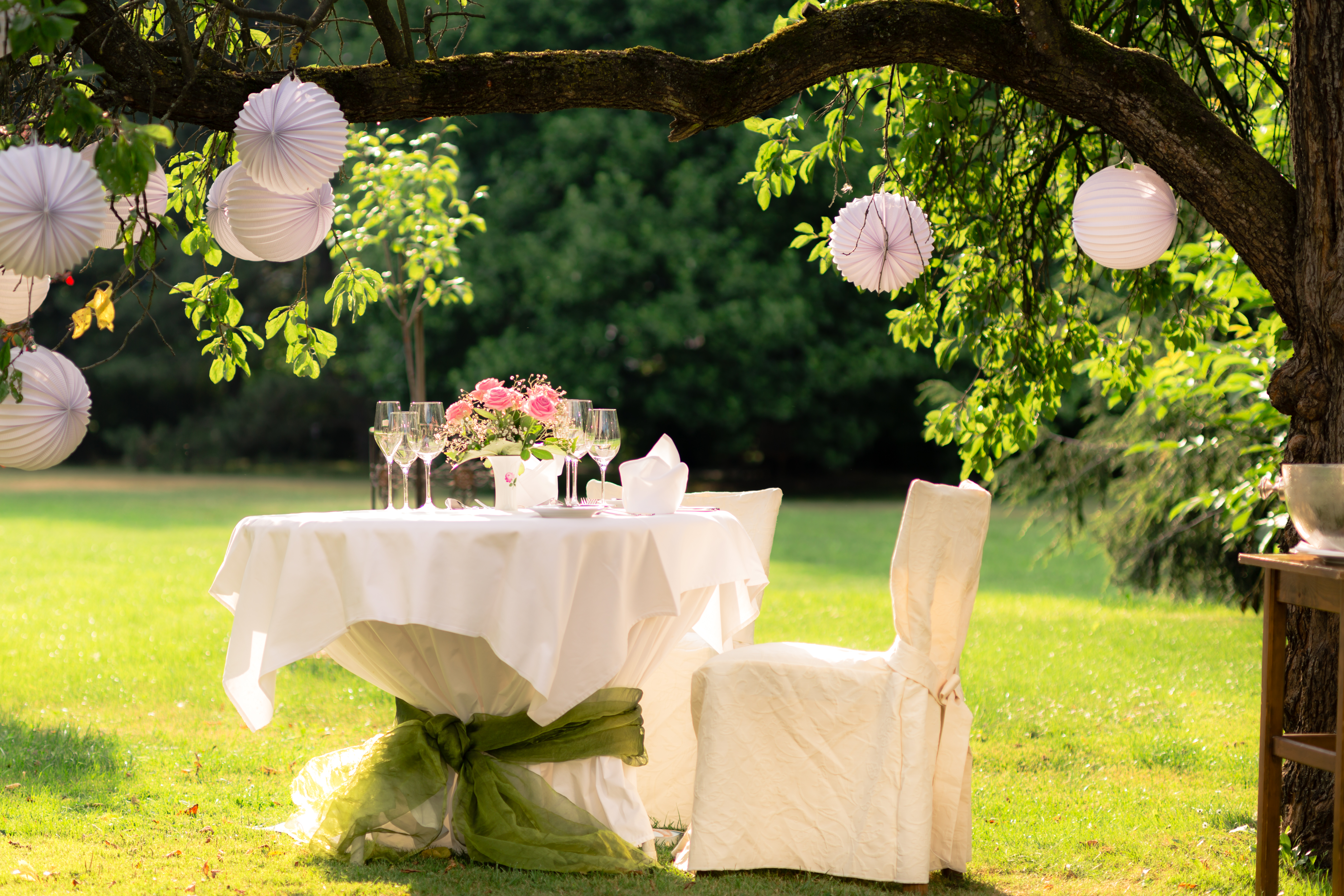 Essen-gehen - Steiermark - Romantischer Tisch im Garten - Brücklwirt