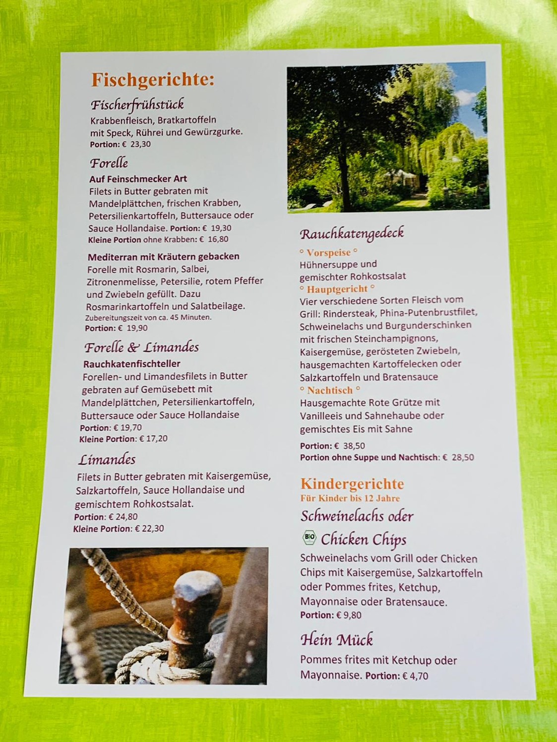 Restaurant: Speisenkarte Seite 3 ab April 2022 - Rauchkate Beverstedt