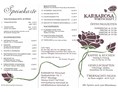 Restaurant: Erste Seite der Speisekarte der KARBAROSA Wirtschaft - KARBAROSA Wirtschaft