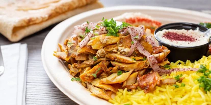 Essen-gehen - rollstuhlgerecht - Salzburg-Stadt Liefering - Shawarma Classic mit Reis - Levantine taste