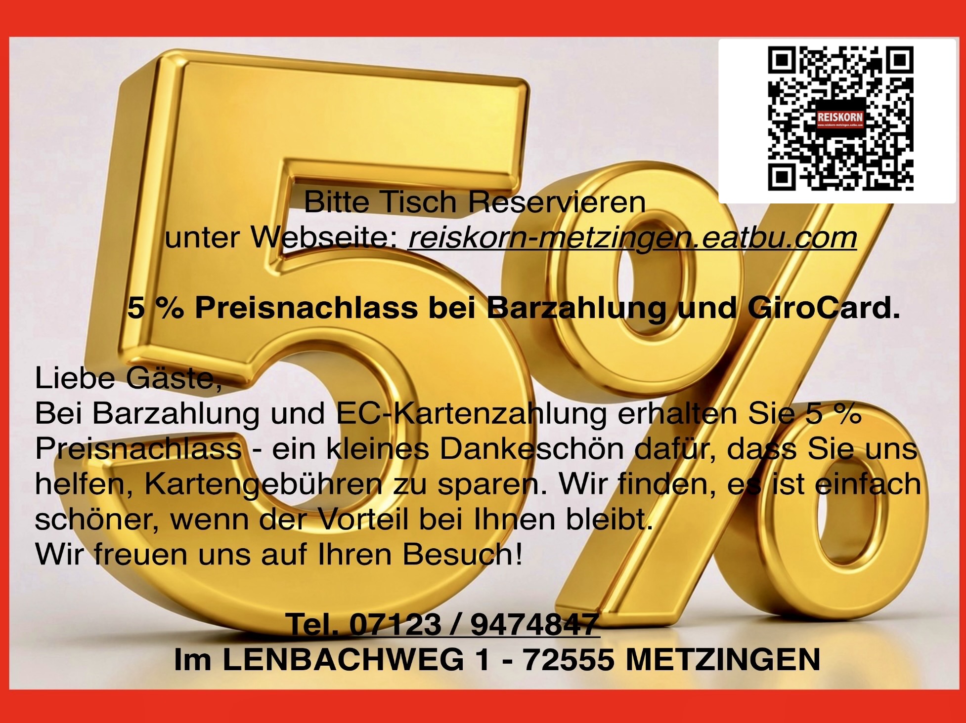 Restaurant: Vietnamesische Restaurant REISKORN Metzingen