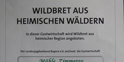 Essen-gehen - Ambiente: klassisch - Auszeichnung: Heimisches Wildbret - Gasthof Mühle / Natur- & Wanderhotel
