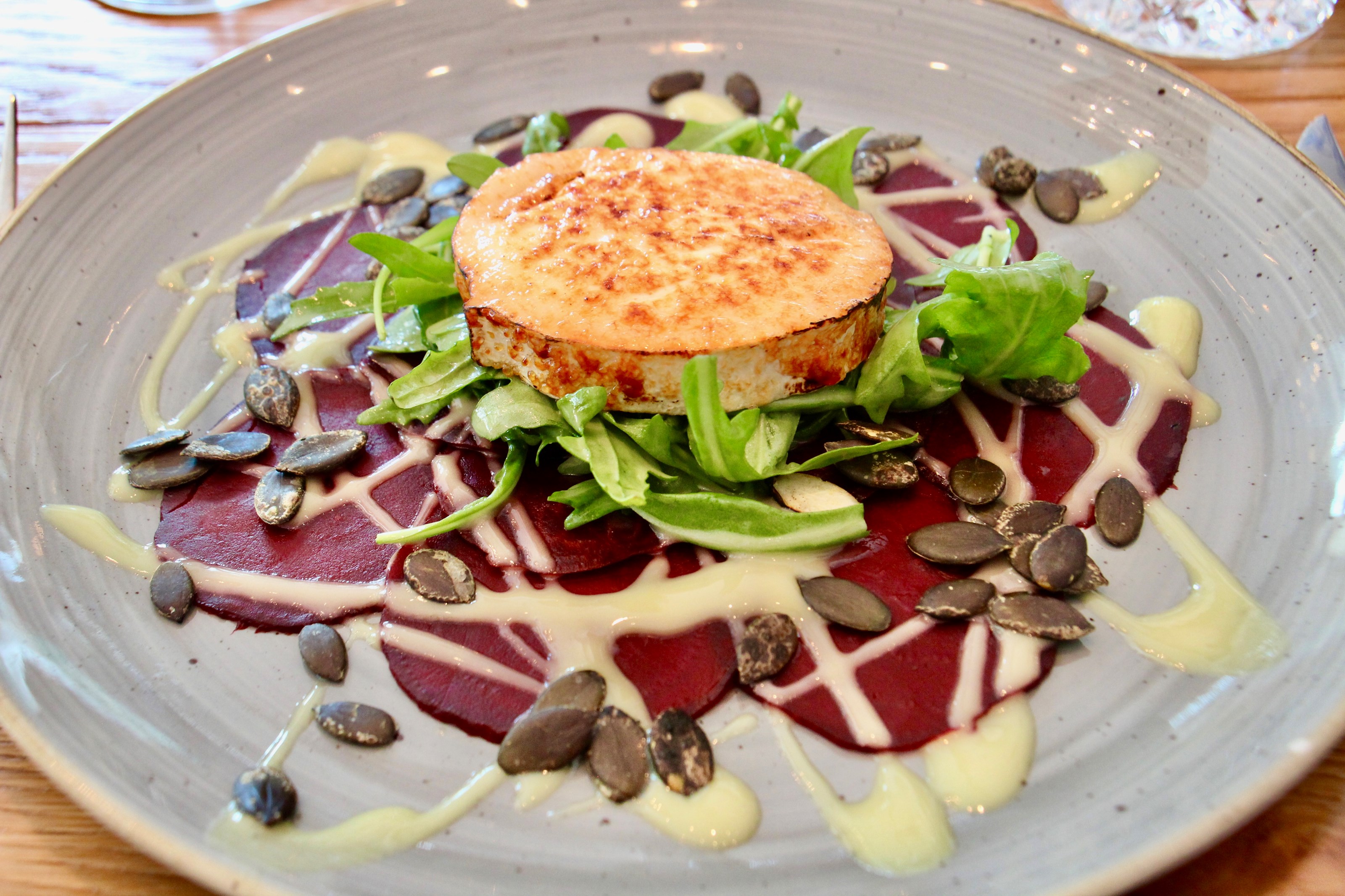 Essen-gehen - Gerichte: Fisch - Vorspeise Ziegenkäsegratin - Alte Metzgerei