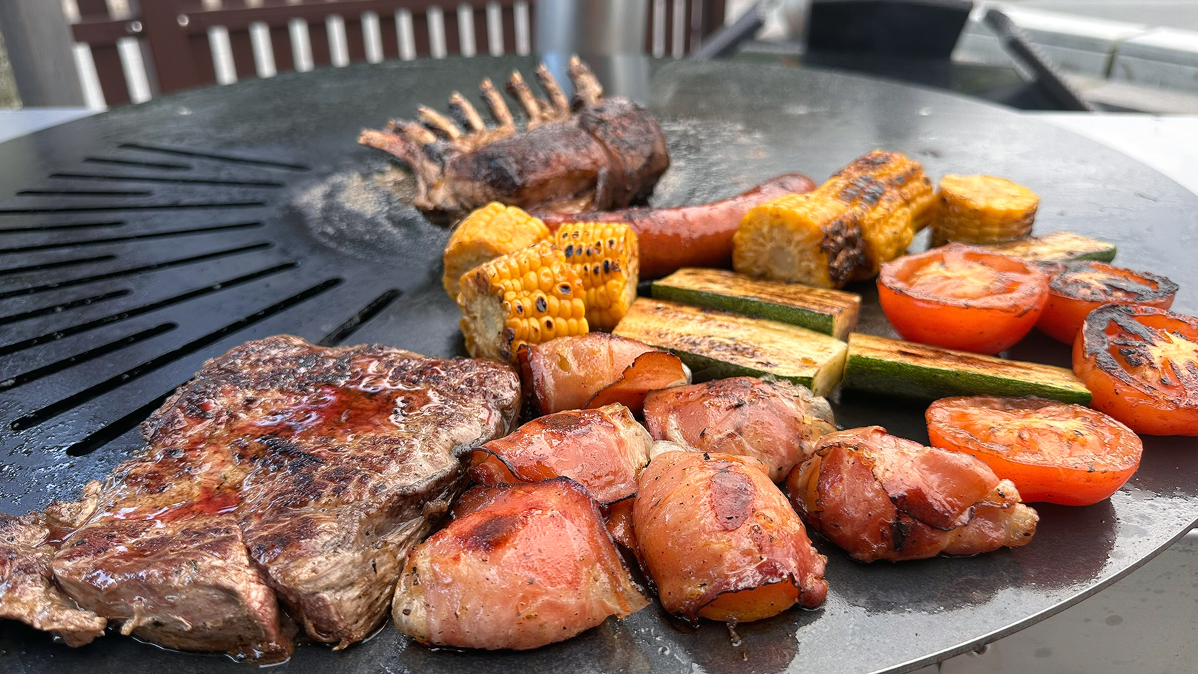 Essen-gehen - Gerichte: Curry - Österreich - Wenn gegrillt wird dann auch mit viel Gemüse - Colli´s Schmankerlküche