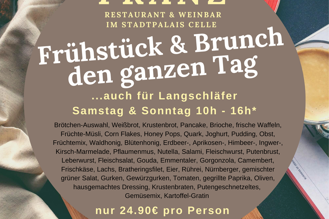 Restaurant: Frühstück und Brunch in Celle im Restaurant FRANZ im Stadtpalais  - FRANZ Restaurant und Weinbar 