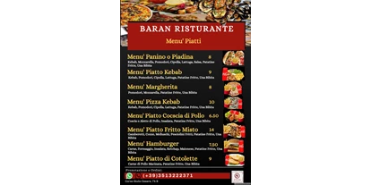 Essen-gehen - Ambiente: klassisch - Food menu with drinks and fries - BARAN Restaurant