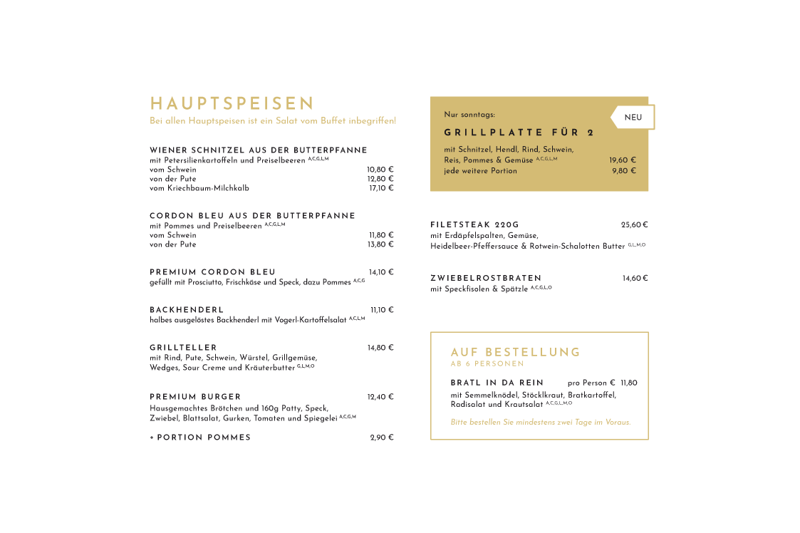 Restaurant: Hauptspeisen - Stadtplatz 1