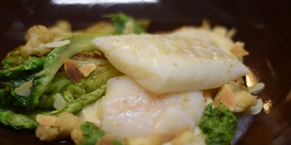 Essen-gehen - Sitzplätze im Freien - Wien Wieden - Sou Vide gegarter Skrei Gemüse - Witwe Bolte