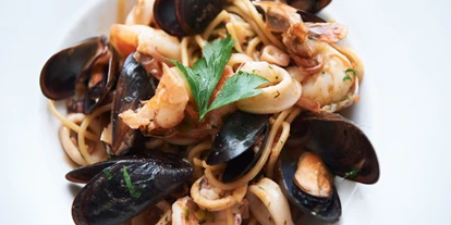 Essen-gehen - Sitzplätze im Freien - Wien Wieden - Spaghetti Vongole - Fischrestaurant Kaj