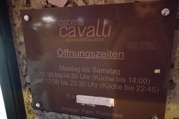 Restaurant: Die Öffnungszeiten der Osteria Cavalli (Stand 2017) - Osteria Cavalli