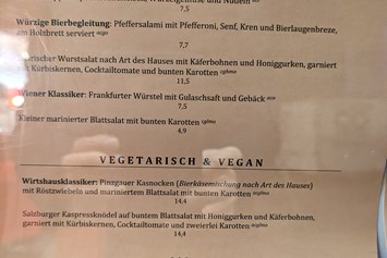 Restaurant: Speisekarte - Zipfer Bierhaus