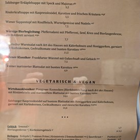 Restaurant: Speisekarte - Zipfer Bierhaus