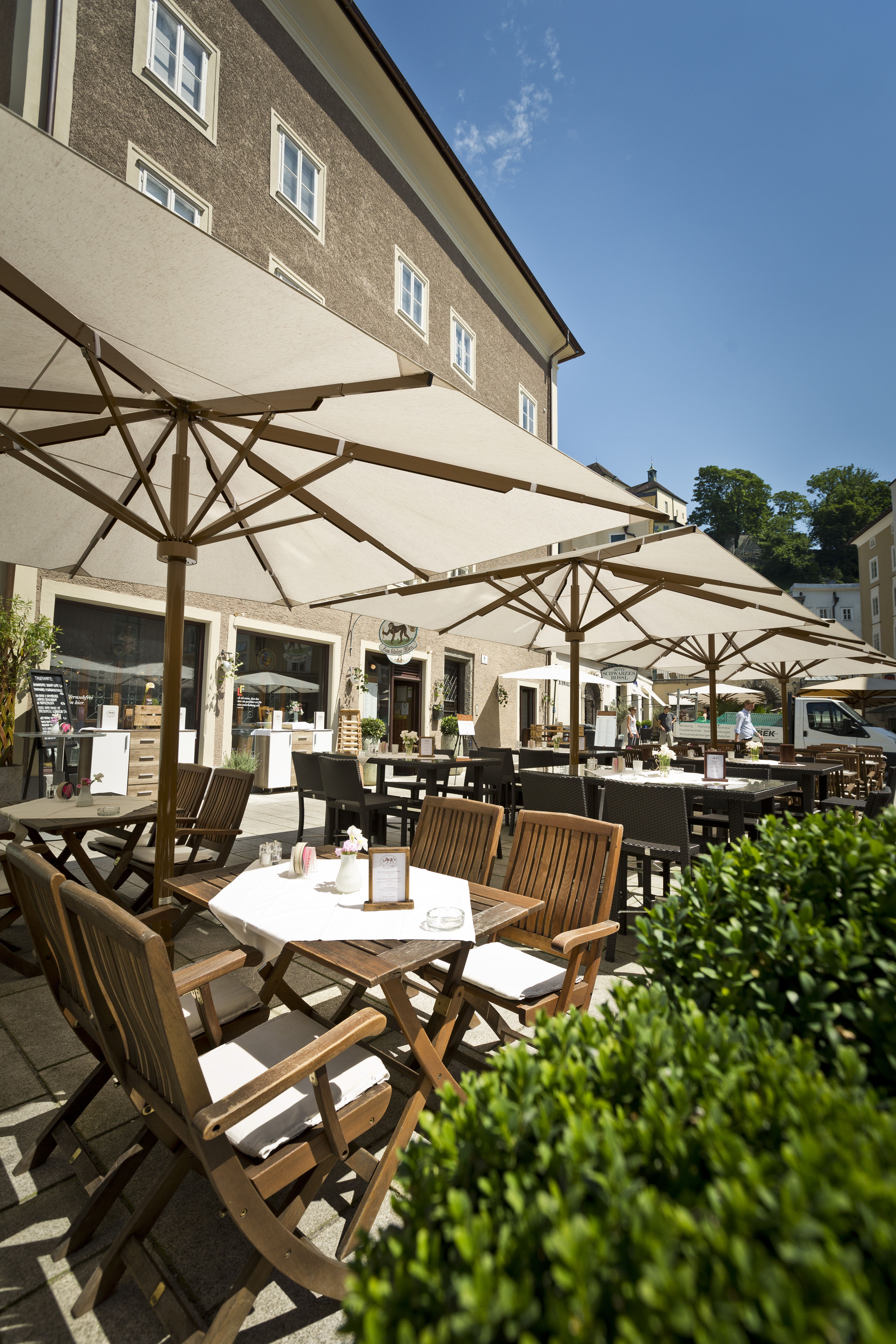 Essen-gehen - Sitzplätze im Freien - Salzburg - Zum Fidelen Affen