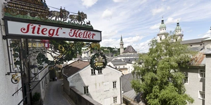 Essen-gehen - rollstuhlgerecht - Salzburg-Stadt Liefering - Stieglkeller Außenansicht - Stiegl-Keller Salzburg