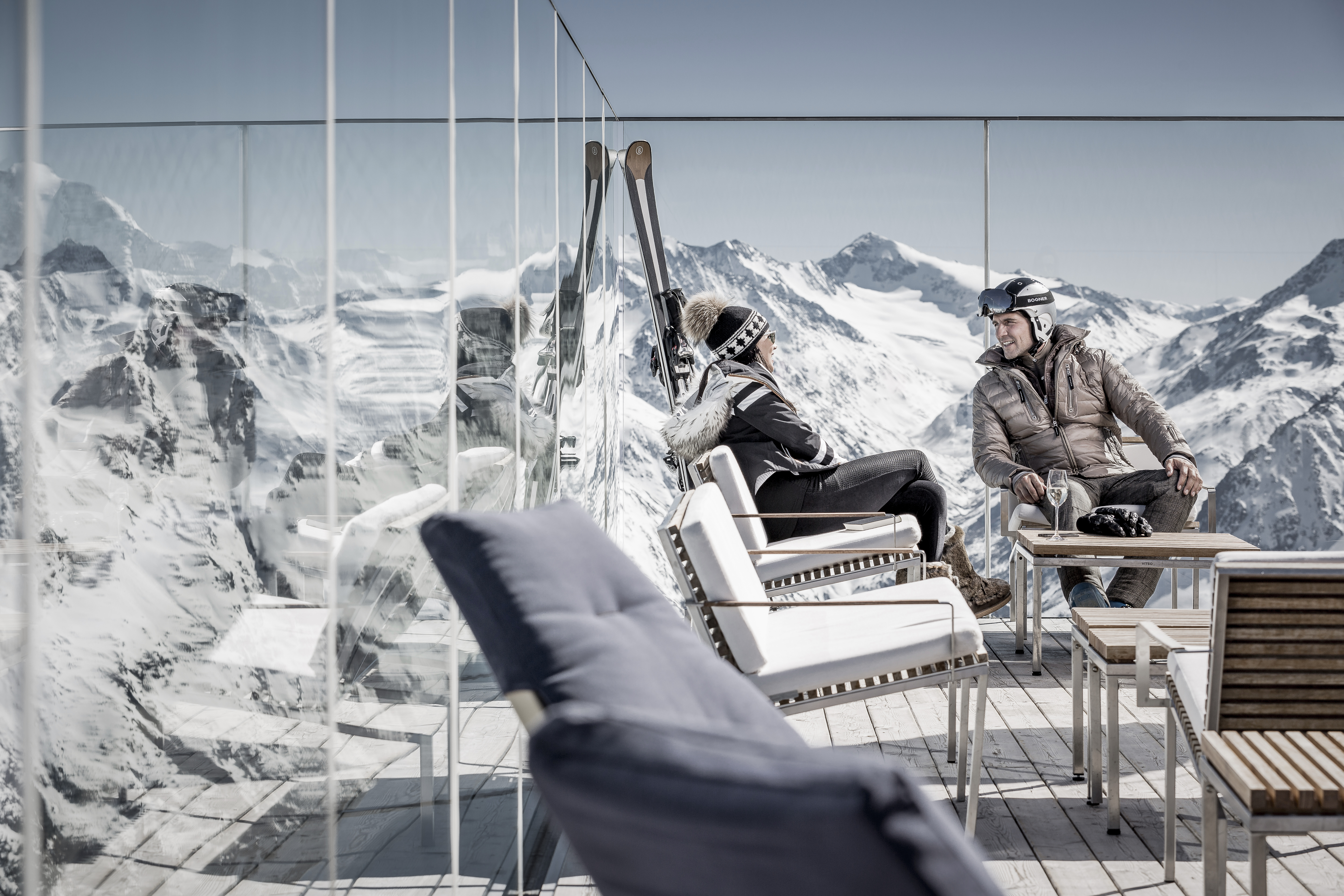 Essen-gehen - Sitzplätze im Freien - Tirol - Restaurant ice Q am Gaislachkogl