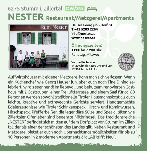 Restaurant: ZUM NESTER Gasthaus und Metzgerei
